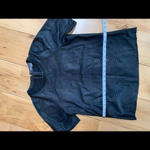 Vince Leather Snake/Gator Print Tee